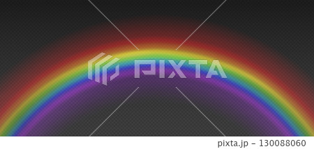 Rainbow arc with glowing spectrum after rain 130088060