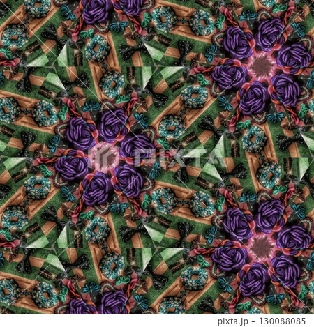 Mixed print design made with different embroidery, batik and tie dye patterns. Best for textile, carpet, comforter, wallcovering, pillowcase, bedsheet, silk fabric printing 130088085