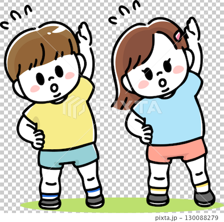 孩子們努力練習體操 130088279