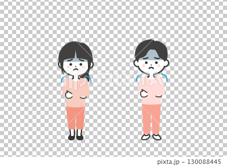 顫抖的三頭小孩插圖 130088445