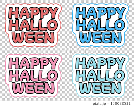 ハッピーハロウィンの文字セット ハッピーハロウィンの文字セット 130088531