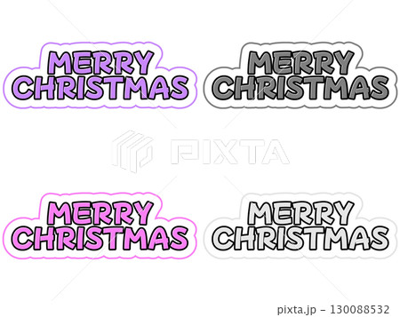 メリークリスマスの文字セット メリークリスマスの文字セット 130088532