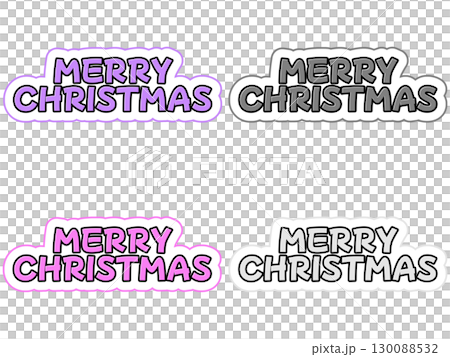メリークリスマスの文字セット メリークリスマスの文字セット 130088532