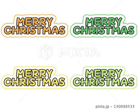 メリークリスマスの文字セット メリークリスマスの文字セット 130088533