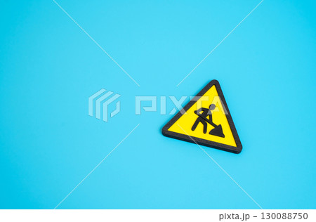 Construction work is underway. Repair work is being carried out. Symbol of construction work, urban development and infrastructure improvement 130088750