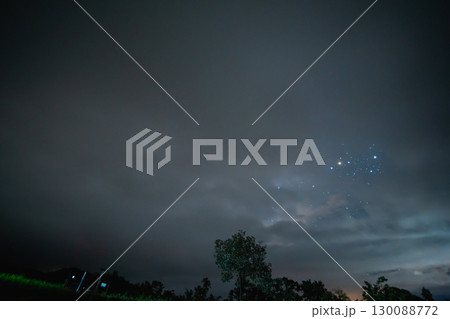ecology travel night view with camping outdoor relax in rice field at chiangmai thailand in raining season ecology travel night view with camping outdoor relax in rice field at chiangmai thailand in raining season 130088772
