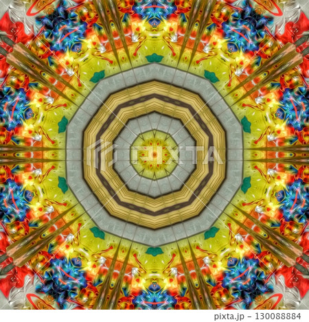 Geometry floral texture design for the website theme. suitable for software background and user interface. medieval kaleidoscope pattern idea for print on t shirt and floor carpet 130088884