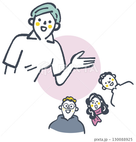 世界各国のグローバルで個性的な人々との交流　　セットのストックイラスト素材 130088925