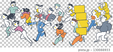 Global talent running forward Stock illustration 130088933