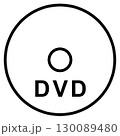 DVDの線画イラスト　ストレージデバイス アイコン 130089480