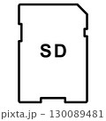 SDカードの線画イラスト　ストレージデバイス アイコン 130089481