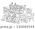 運動会応援(線画) 130089544