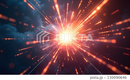 Abstract Starburst Explosion Radiating With Shards Of Bright Light" 130090646