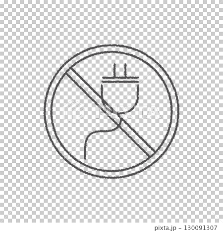 Hand-drawn icon of no outlet use Hand-drawn icon of no outlet use 130091307