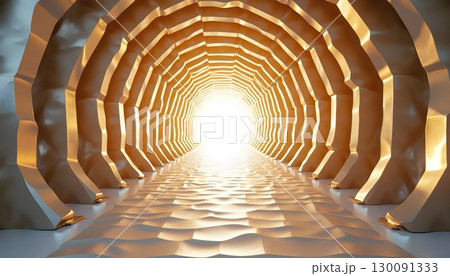 Geometric Corridor of Shimmering Gold and Silver Folding Blocks Geometric Corridor of Shimmering Gold and Silver Folding Blocks 130091333