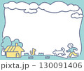 家へ帰る子供のフレームイラスト 130091406