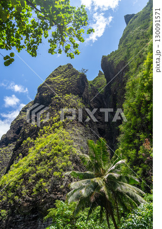 Trek to Vaipo waterfall, Hakaui Valley, Nuku Hiva, French Polynesia 130091571