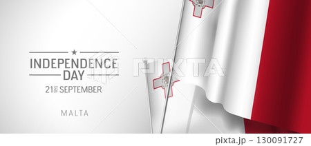 Malta happy independence day greeting card, banner vector illustration 130091727