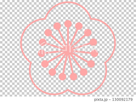 Plum blossom simple icon Plum blossom simple icon 130092179
