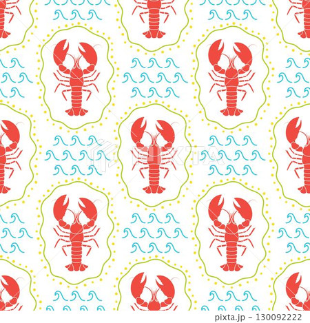 lobster seamless pattern 130092222