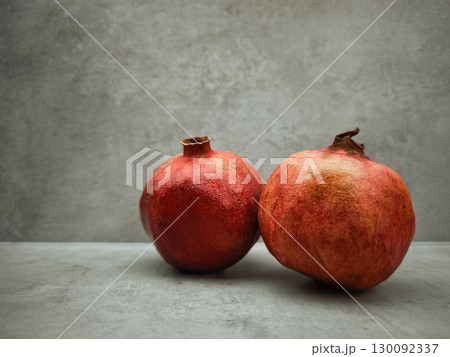 Two pomegranates symbolizing love and rebirth on rosh hashanah 130092337