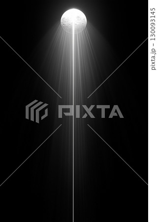 Moonlight vertical beam piercing dark starry sky, illuminating cosmic landscape with ethereal luminescence vertical mobile wallpapper 130093145