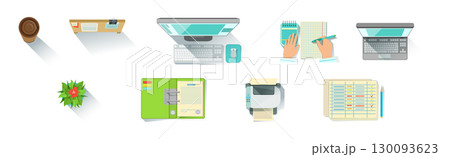 Different Workplace Object and Workflow Items Vector Set Different Workplace Object and Workflow Items Vector Set 130093623
