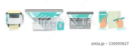 Different Workplace Object and Workflow Items Vector Set Different Workplace Object and Workflow Items Vector Set 130093627
