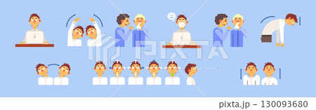 Office Syndrome Man Infographics Template Vector Set Office Syndrome Man Infographics Template Vector Set 130093680