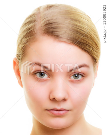 Portrait girl with natural makeup isolated Portrait girl with natural makeup isolated 130093923