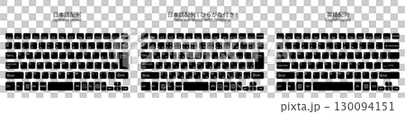 日文佈局、日文佈局（附平假名）、英文佈局鍵盤套裝（黑色） 130094151