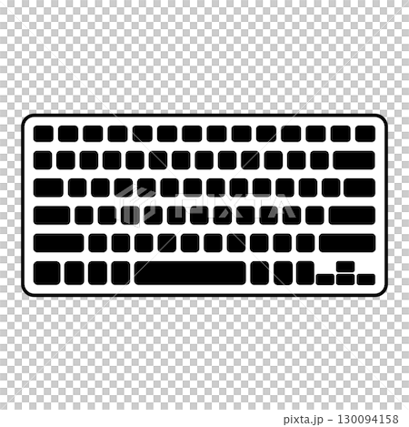 英語配列キーボード　シンプルアイコン ブラック 130094158