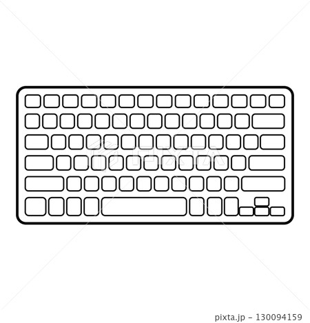 英語配列キーボード シンプルアイコン ホワイト 英語配列キーボード シンプルアイコン ホワイト 130094159