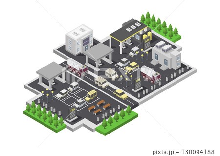 Isometric gas station 130094188