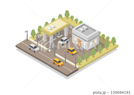 Isometric gas station 130094191