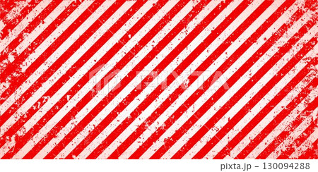 Warning sign with red and white diagonal lines. Attention, danger or caution symbol. Construction site signage, road safety notice, hazard banner, security alert shield. Vector illustration 130094288