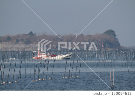 大牟田市　有明海　海苔畑、 130094612