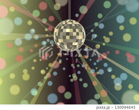 光り輝くミラーボールのイラスト 光り輝くミラーボールのイラスト 130094645