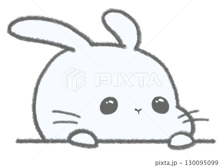 涙目で見つめる白うさぎ 130095099