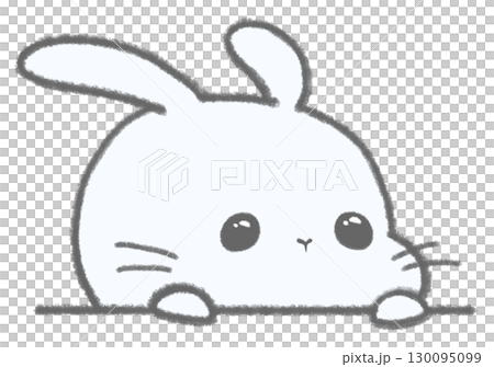 White rabbit staring with teary eyes 130095099
