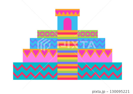 Mexican pyramid isolated vector design Mexican pyramid isolated vector design 130095221