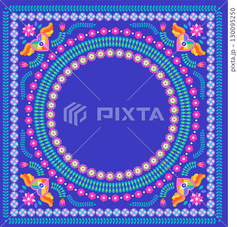 Ornamental Circle Mexican Folk Frame Ornamental Circle Mexican Folk Frame 130095250