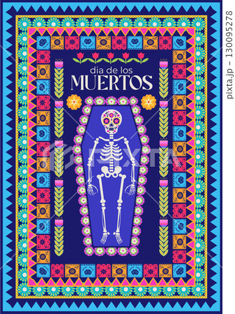 Skeleton In Coffin Mexican Style Skeleton In Coffin Mexican Style 130095278