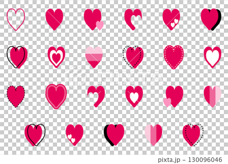 Simple heart mark set red 130096046