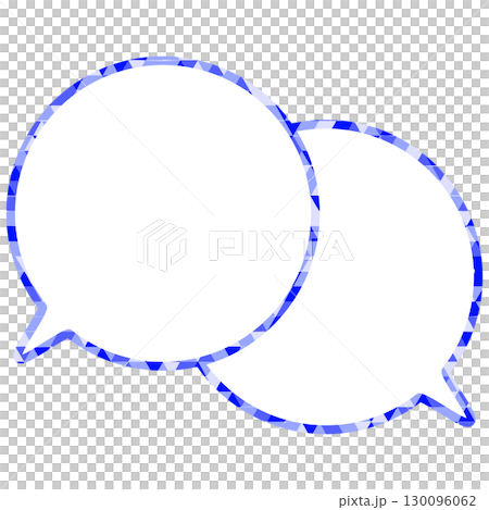 Stained glass style speech bubble, triangular pattern, overlapping conversation 130096062