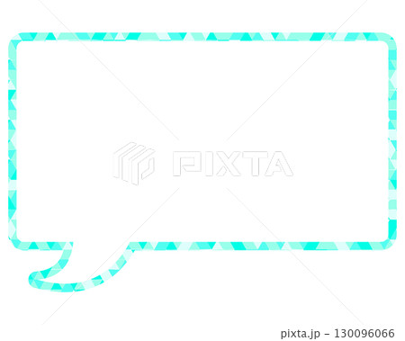 ステンドグラス風吹き出し　三角形模様　四角形 130096066