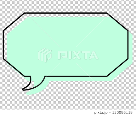 A simple, misaligned speech bubble in a long, octagonal shape A simple, misaligned speech bubble in a long, octagonal shape 130096119