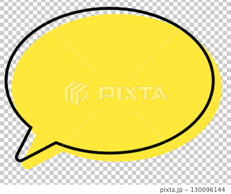 Simple speech bubble with misaligned lines - round 130096144