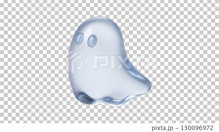 Spooky ghost character icon for trick or treat seasonal theme 130096972