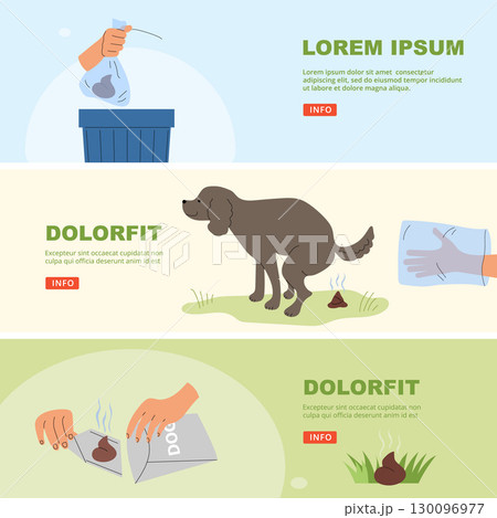 Clean up after dog. attention remove dog poop...のイラスト素材 [130096977] - PIXTA